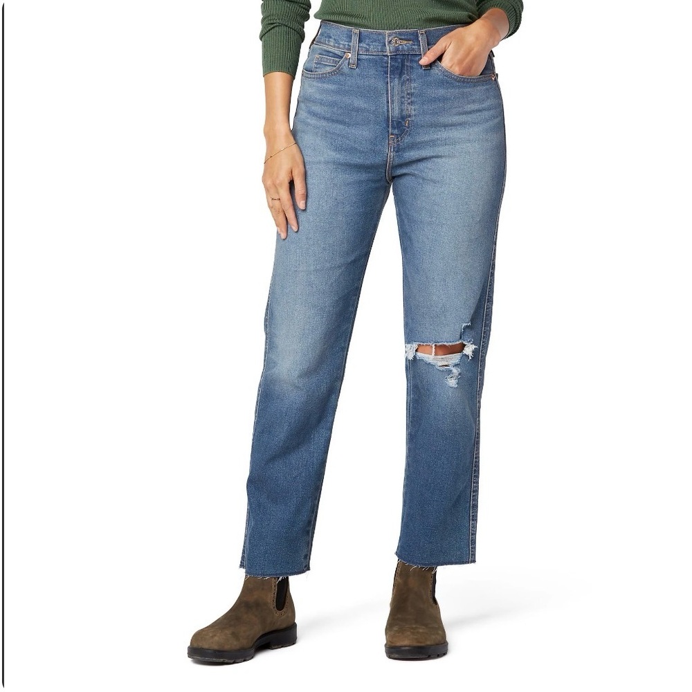 Levi Strauss Signature Women's Heritage High Rise Straight Jeans Distressed